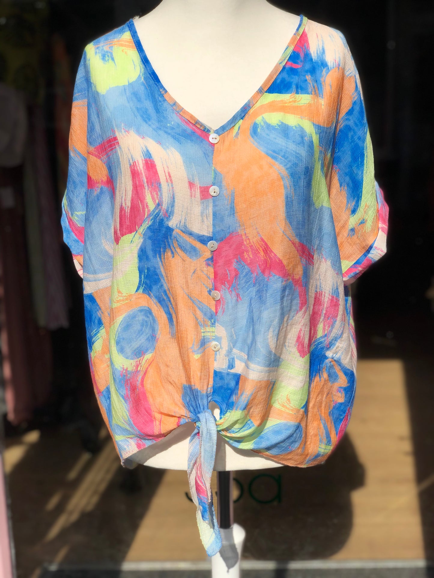 Multicolour Tie Top