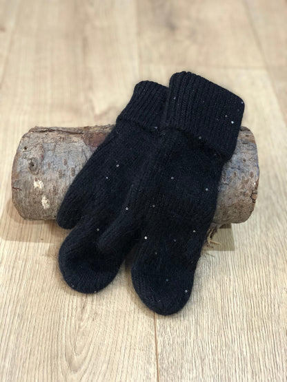 Black Sparkle Mitts