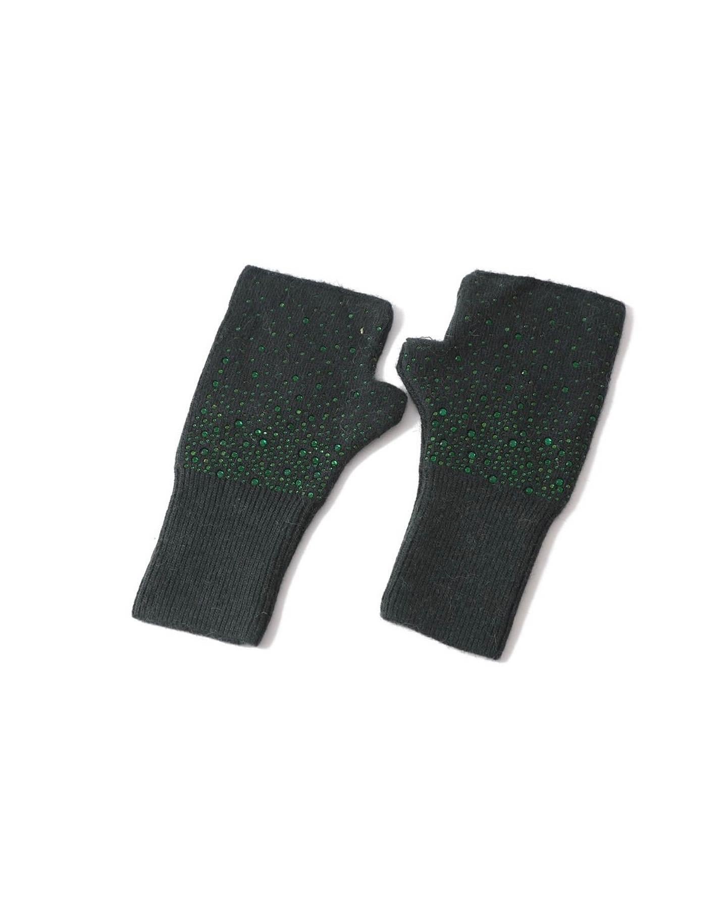 Fingerless Gloves With Crystals