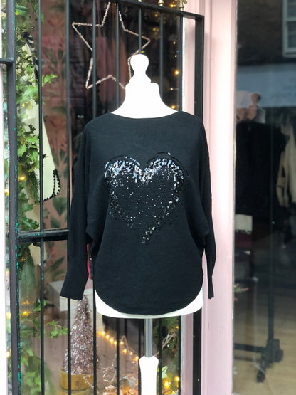 Sequin Heart Jumper