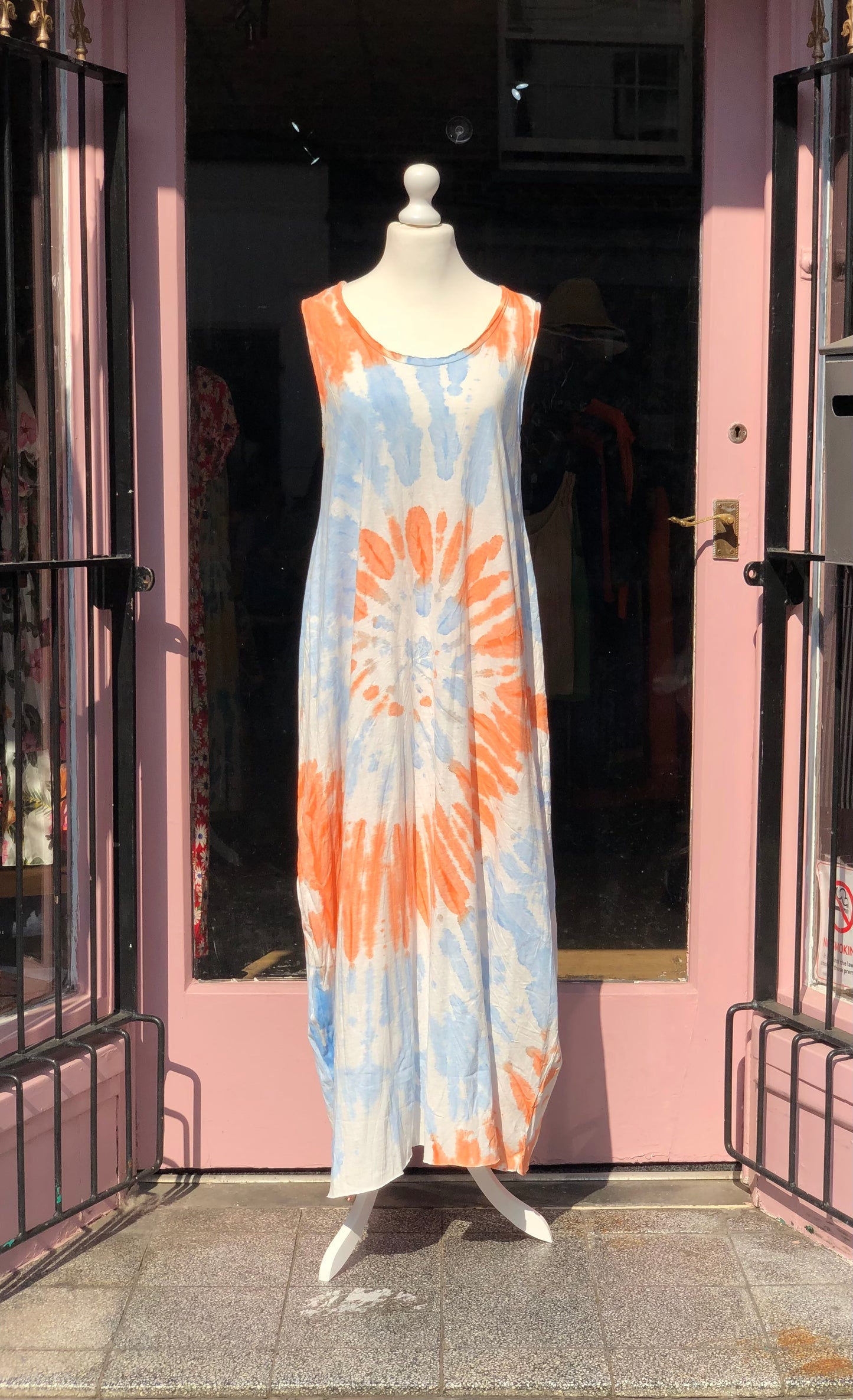 Tie Dye Maxi Dress - Orange / Blue