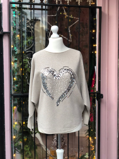 Sequin Heart Jumper