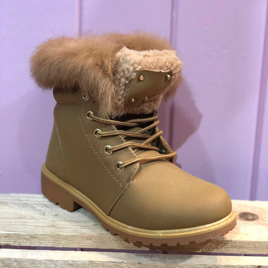 Camel Fleece Lined Boots