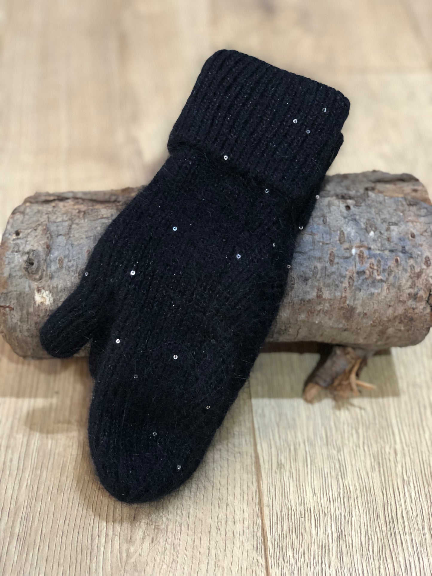 Black Sparkle Mitts