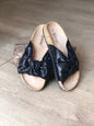 Black Sparkle Bow Sliders