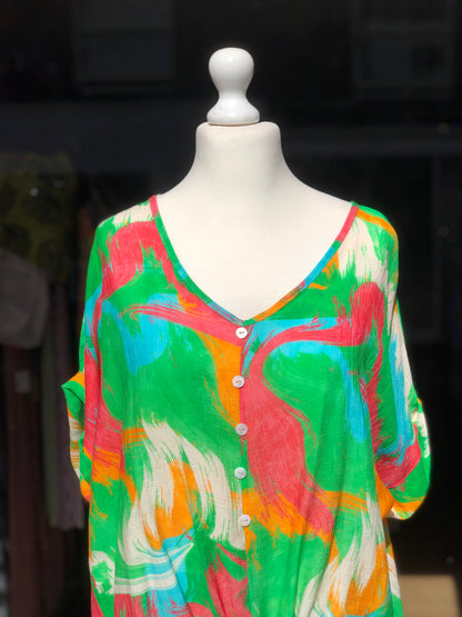 Multicolour Tie Top