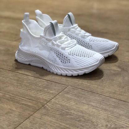 White Mesh Chunky Trainers