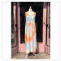 Tie Dye Maxi Dress - Orange / Blue