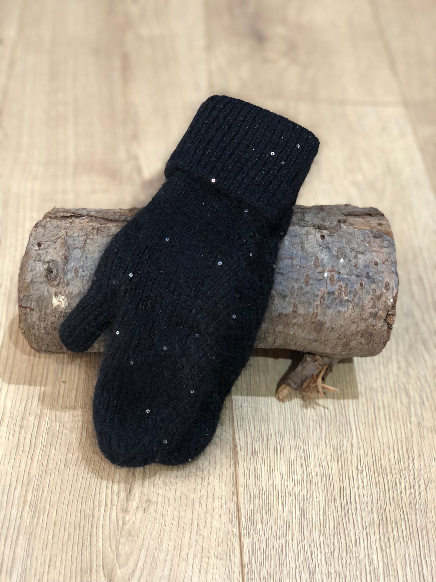 Black Sparkle Mitts